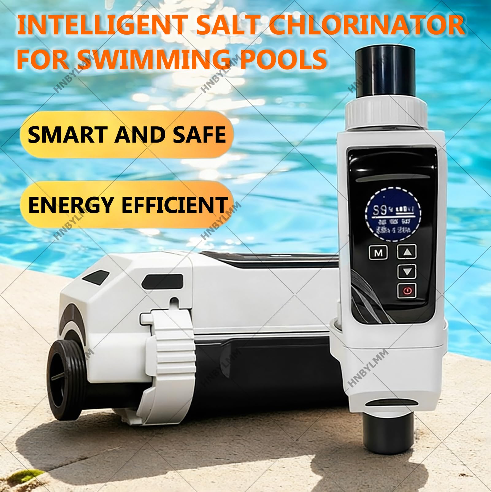Système de electrolyseur sel piscine – Générateur de chlore au sel avec cellule en titane, contrôle par application, panneau numérique, autonettoyant, pour piscines jusqu'à 42 000 gallons 16000Gal