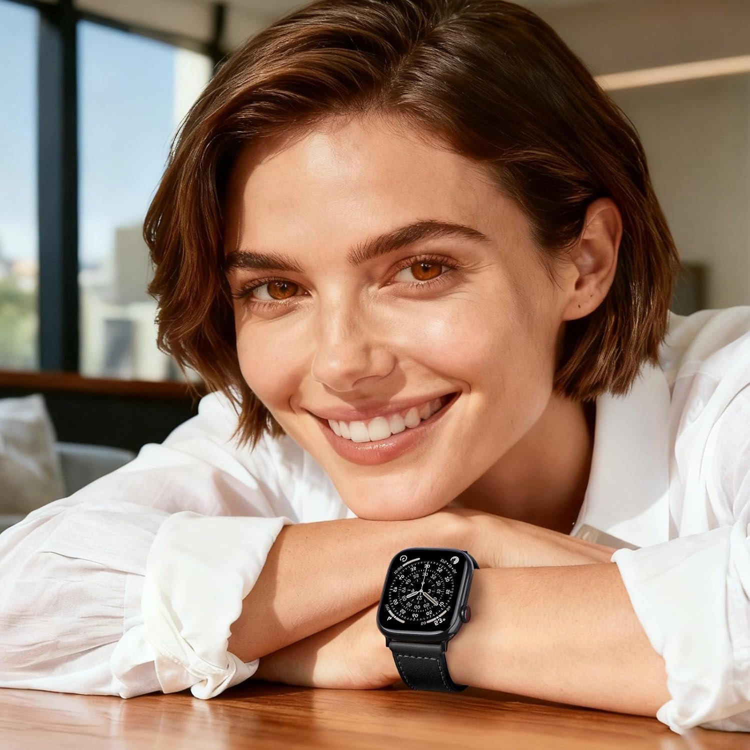 Genuine Leather Band for Apple Watch Bands 44mm 45mm 46mm Ultra/3/2 49mm 42mm 41mm 40mm 38mm iWatch Bands Men Women,Top Grain Leather Strap Wristband for Apple Watch Series 11 10 9 8 7 6 5 4 3 SE 3/2 - Image 9