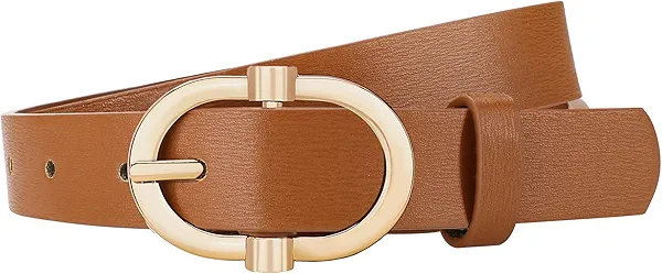 macoking Womens Belts for Jeans Fashion Skinny Faux Leather Belt for Pants Dresses