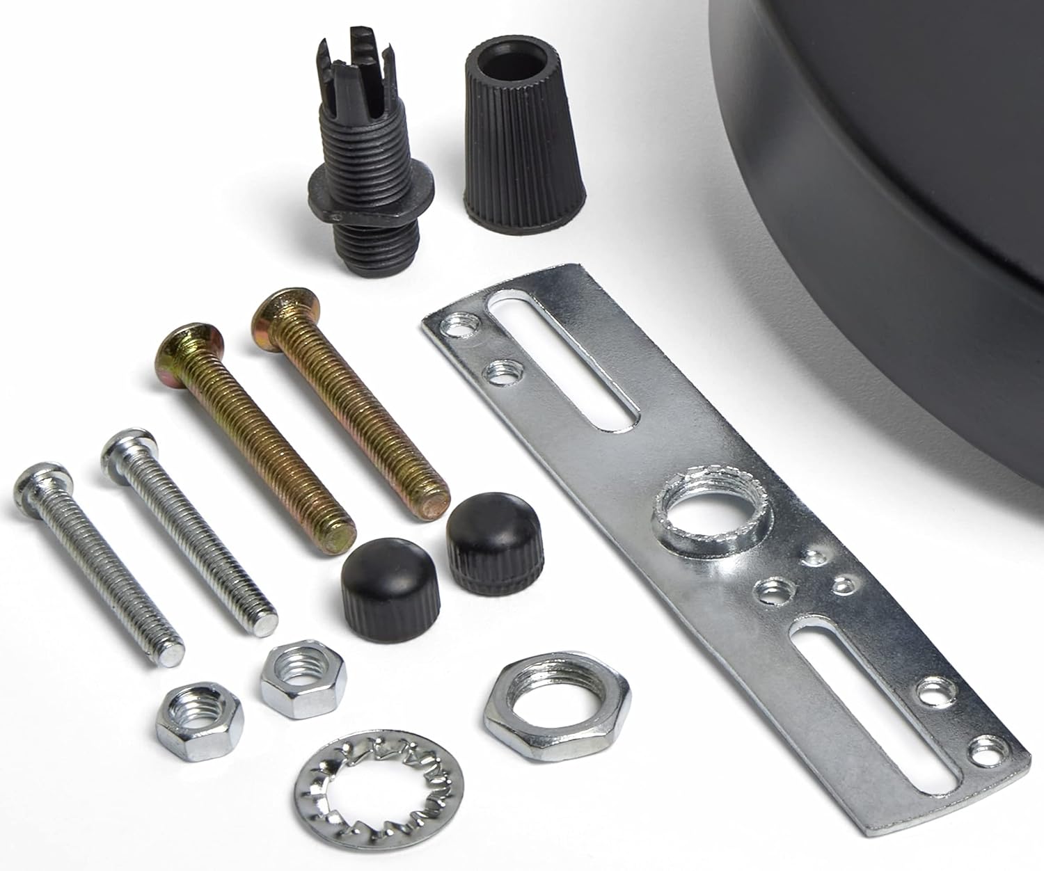 Slightly Oversized Light Fixture Canopy Kit. Black 6" Single Hole Ceiling Canopy Light Kit with Hardware, Extra Depth and Width Than Standard Canopies