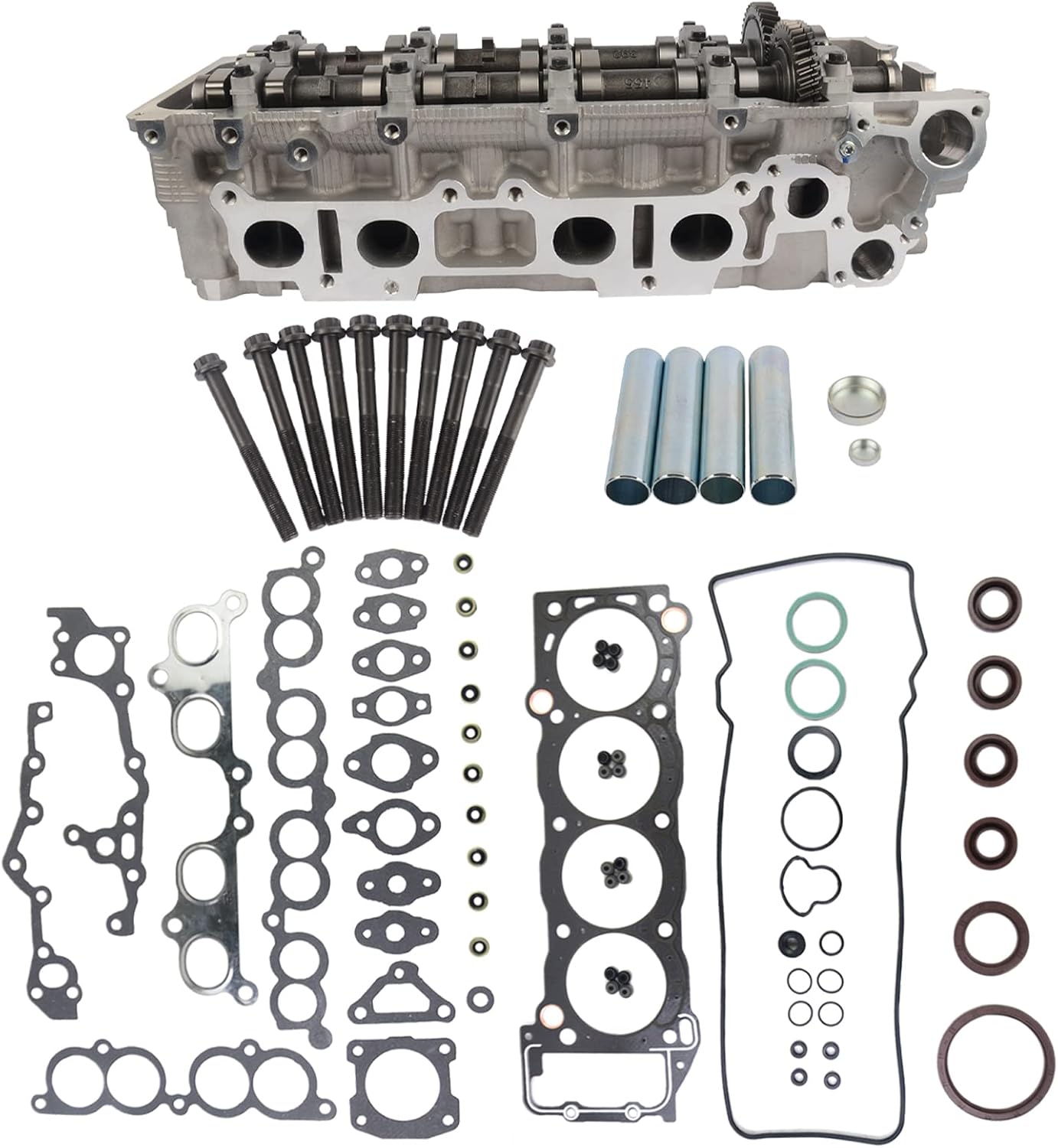 New Cylinder Head & Gasket Bolts Set Replacement for 2001-2004 Toyota Tacoma 2.4L 2.7L 2RZFE 3RZFE L4 DOHC 4 Ports 11101-79266 11101-79276 Flynsu