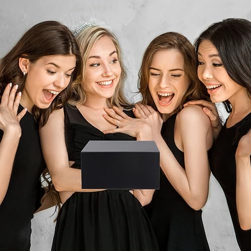 Miniatura 5 de Giftgarden Paquete de 4 cajas de regalo negras de 8 x 8 x 4 pulgadas con tapas magnéticas, caja de regalo cuadrada plegable para regalos, día de la