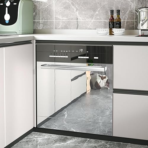 Miniatura 5 de WESTICK Adhesivos de pared de espejo, papel tapiz de espejo sin vidrio, papel de contacto plateado flexible para paredes, salpicaderos, armarios,