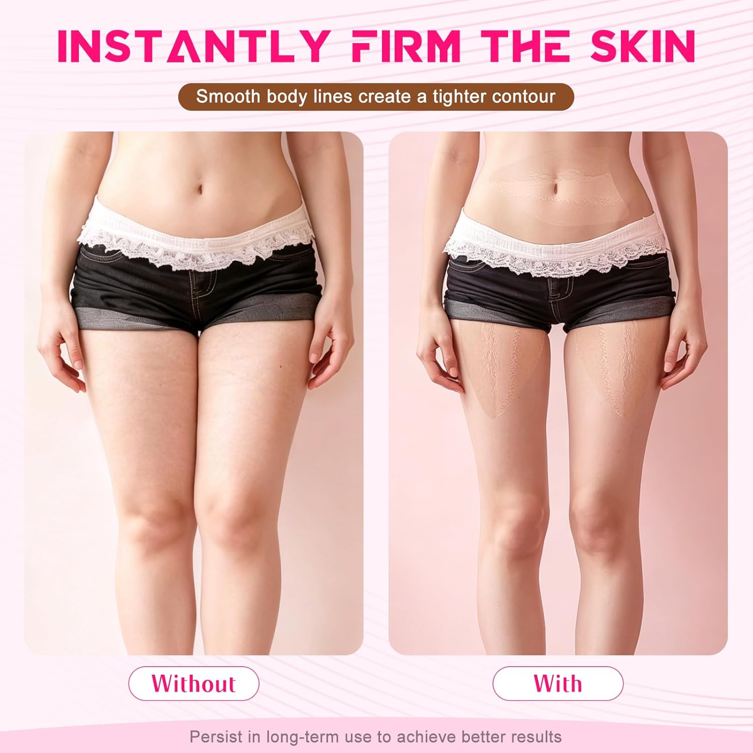 Instant Leg Lift Tape for Loose Skin (30PCS) - Waterproof & Invisible Body Tape to Reduce Thigh Friction & Chafing, Lifts Saggy Skin, Hypoallergenic Adhesive-A2