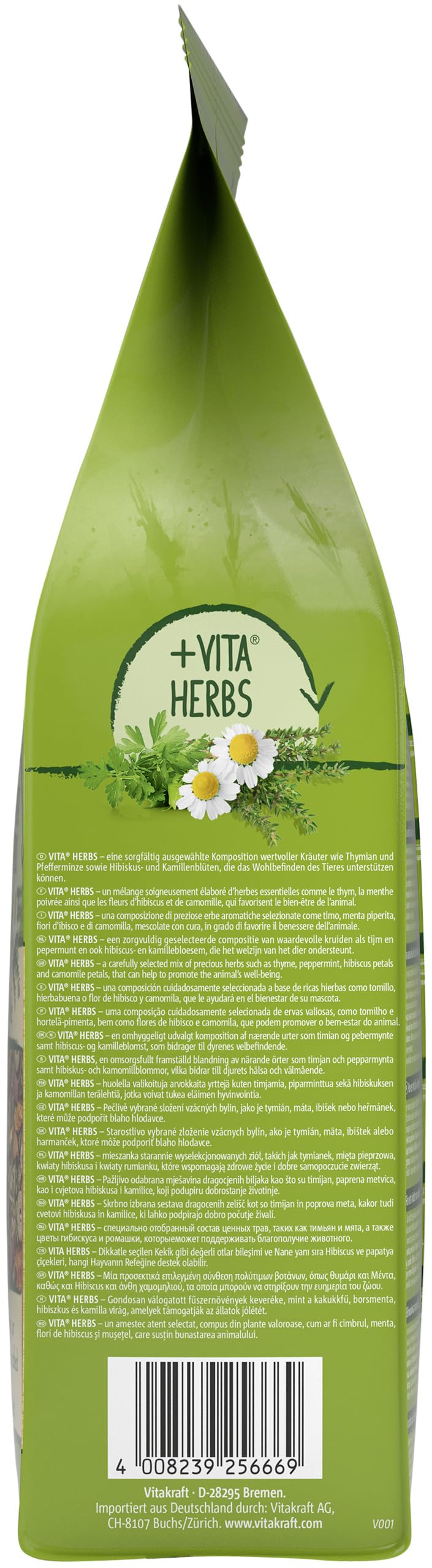 Vitakraft Menü Vital, alimento completo per porcellini d'India, con mela, con zucca, con barbabietola rossa, arricchito con erbe aromatiche, senza l'aggiunta di zuccheri e cereali (1x 5kg)