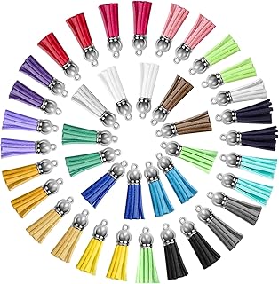 Tassels for Jewelry Making, 2022 Graduation Tassel, 40pcs Leather Tassel Keychain Charms Bulk with 40pcs Jump Rings and 40...