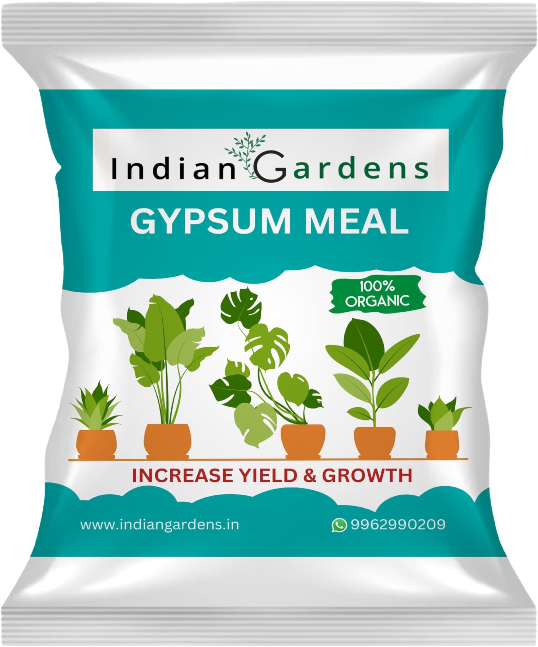 Indian Gardens - Gypsum fertilizer for plants | Gypsum Soil Amendment | Soil Conditioner | Gypsum Powder | Natural Gypsum | Plant Food | 900 Grams