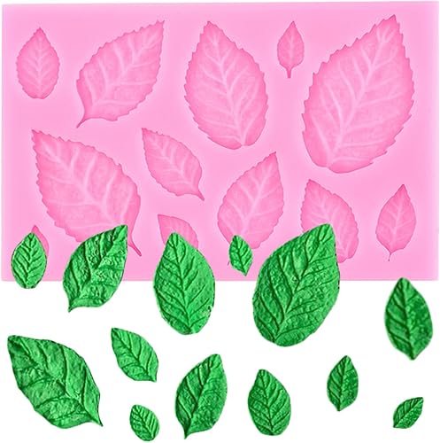 Molde de fondant de hojas de flor de rosa Molde de silicona para decoración de pasteles Decoración de cupcakes Chocolate Candy Gum Pasta