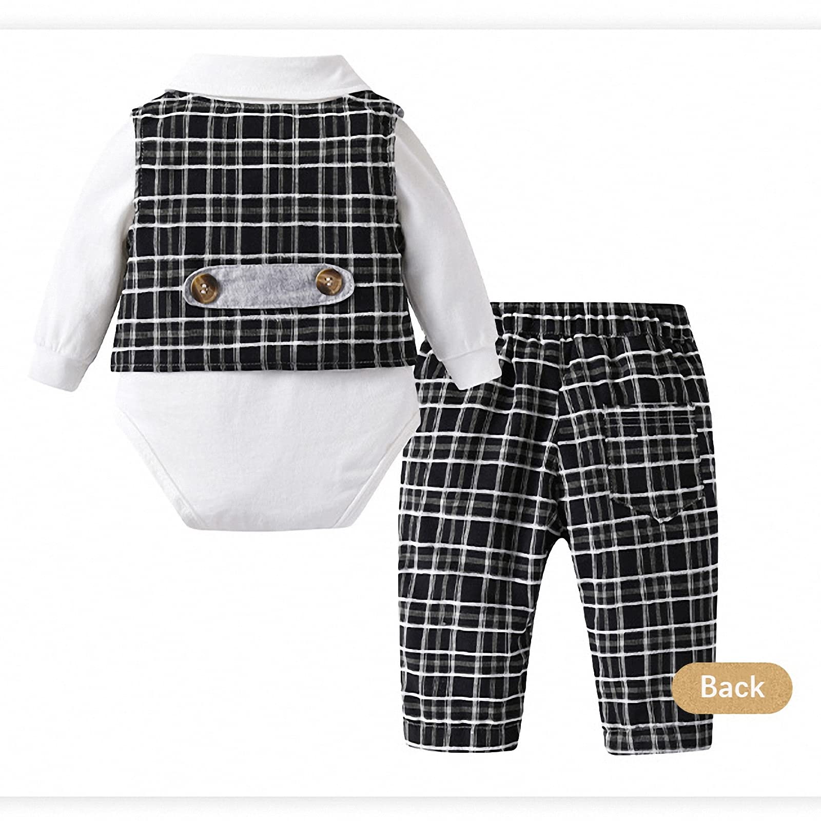 Anzug Set für Jungen, frühlings und Herbst Baby Retro British Style-Herren Fliege mit baskenmütze, Kinder Plaid neugeborenen Langarm Weste