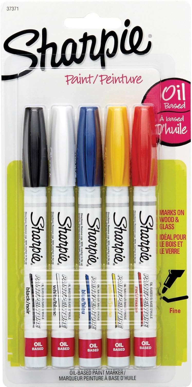 Oil-Based Paint Markers, Fine Point, 5 Count - Great for Rock Painting