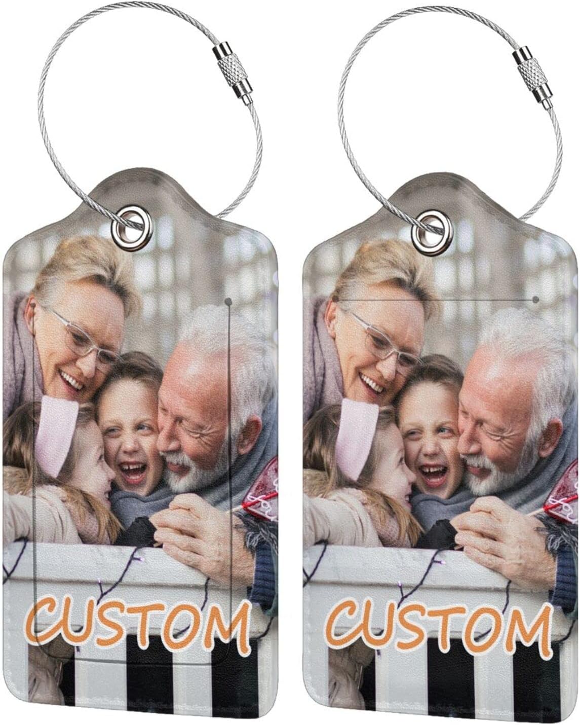Personalized Luggage Tags Custom Image/Text/Logo Luggage Tag Customized Travel Suitcases Labels Tags for Travel, Business Trip, Gift 2 Pcs