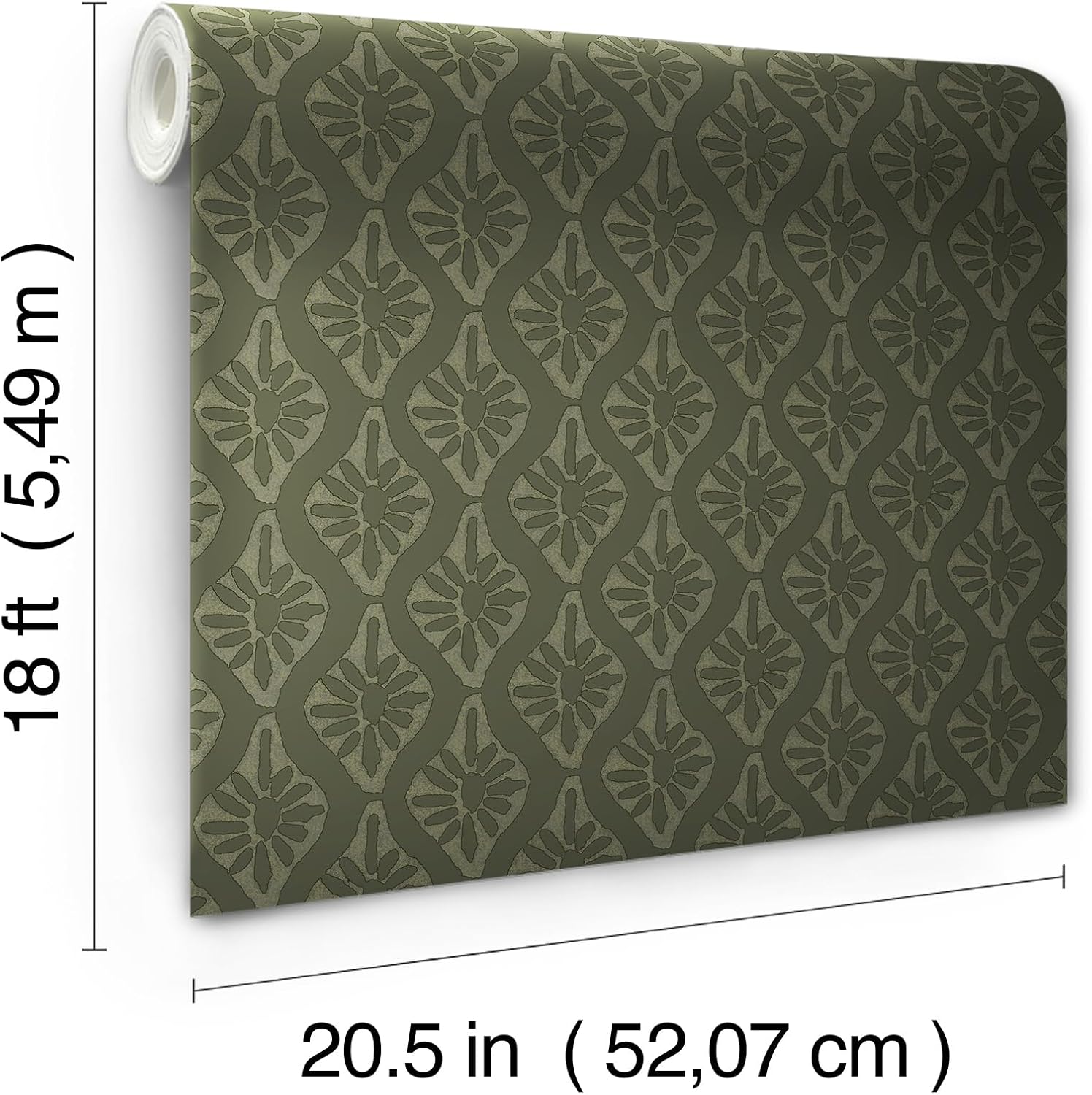 Chris Loves Julia x NuWallpaper Nova Evergreen Peel and Stick Wallpaper, Evergreen Botanical Removable Contact Paper for Walls, Self Adhesive Wall Covering for Bedroom Living Room Accent Wall