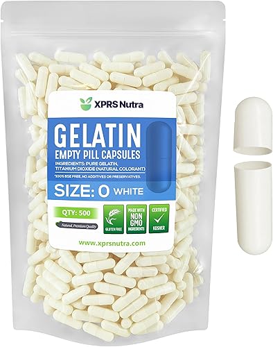 Miniatura 64 de XPRS Nutra Cápsulas vacías de tamaño 0, 5000 cápsulas de gelatina vacías - Cápsulas de píldoras vacías expresas - Relleno de cápsulas de bricolaje