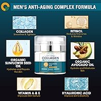 Vista 6 de Face Moisturizer for Men Anti Aging,Men's Face Cream Moisturizer with Natural Avocado Oil,Retinol,Hyaluronic Acid,Collagen,After Shave Lotion For