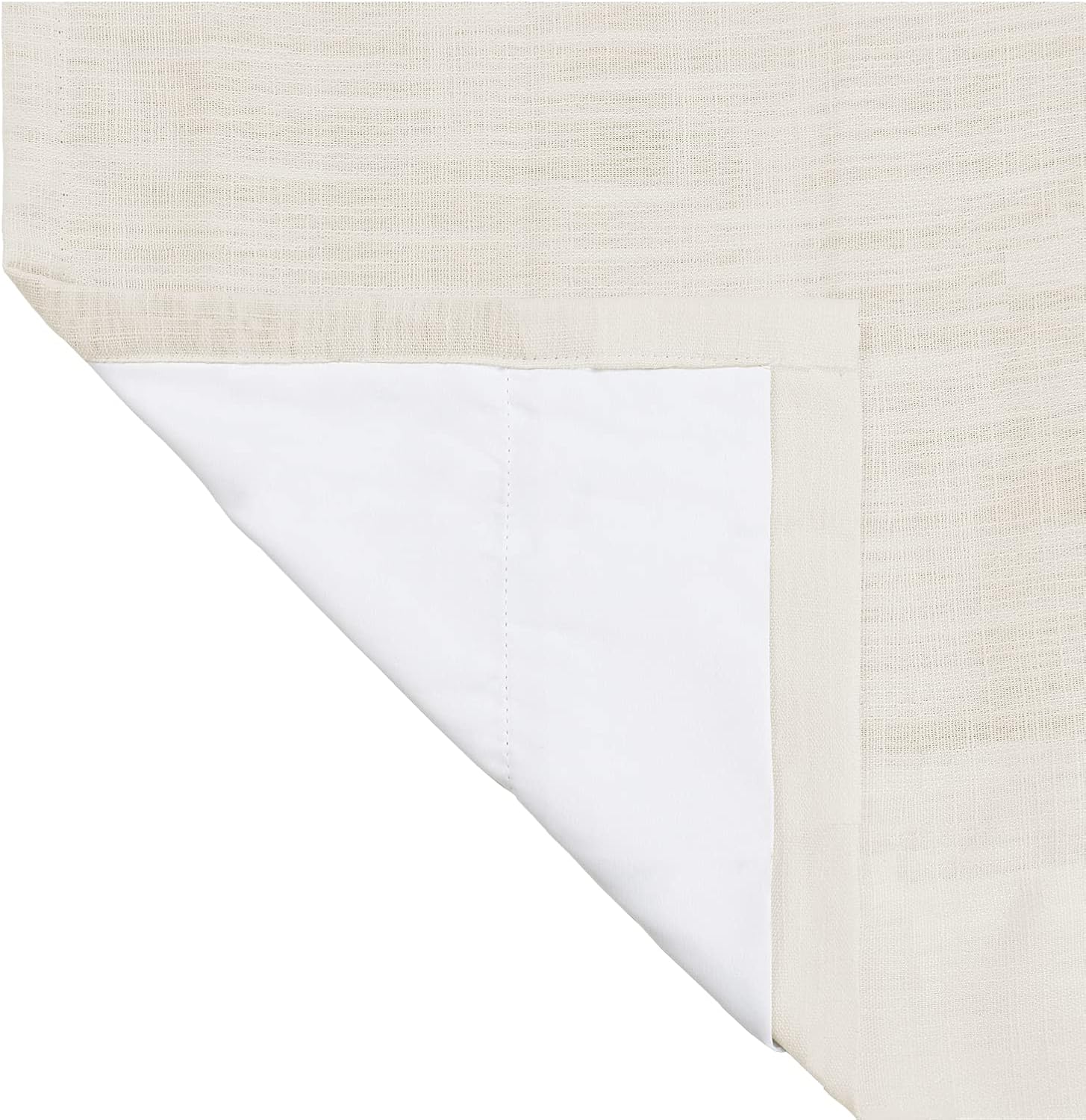 TWOPAGES Off White Pinch Pleat Curtain for Living Room 102 Inch Length, Double Layer Room Darkening Linen Look Window Curtain Panel, Privacy Drape with for Bedroom (1 Panel)