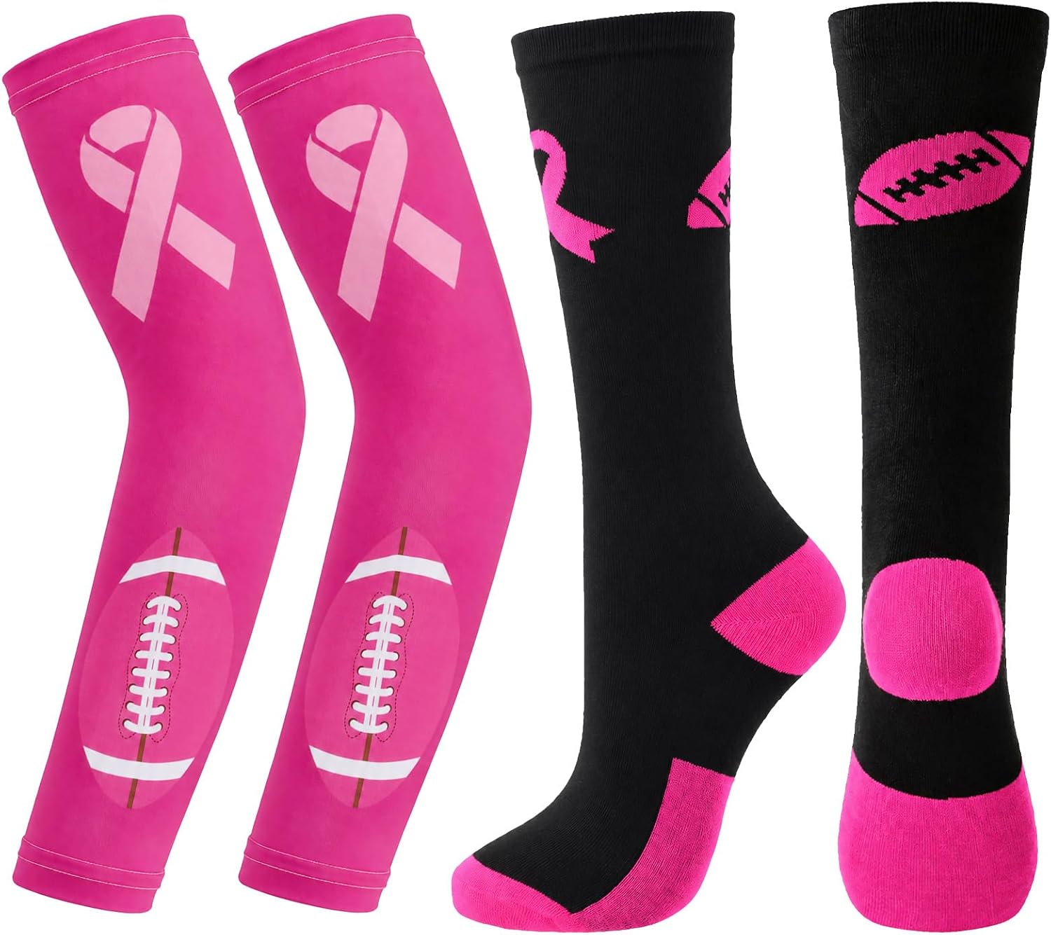 Panitay Breast Cancer Awareness Arm Sleeves and Socks