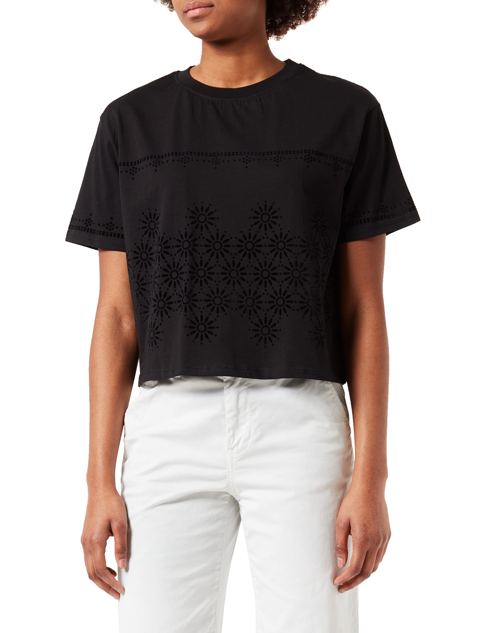 Desigual Women's TS_Padel T-Shirt, Black, XL