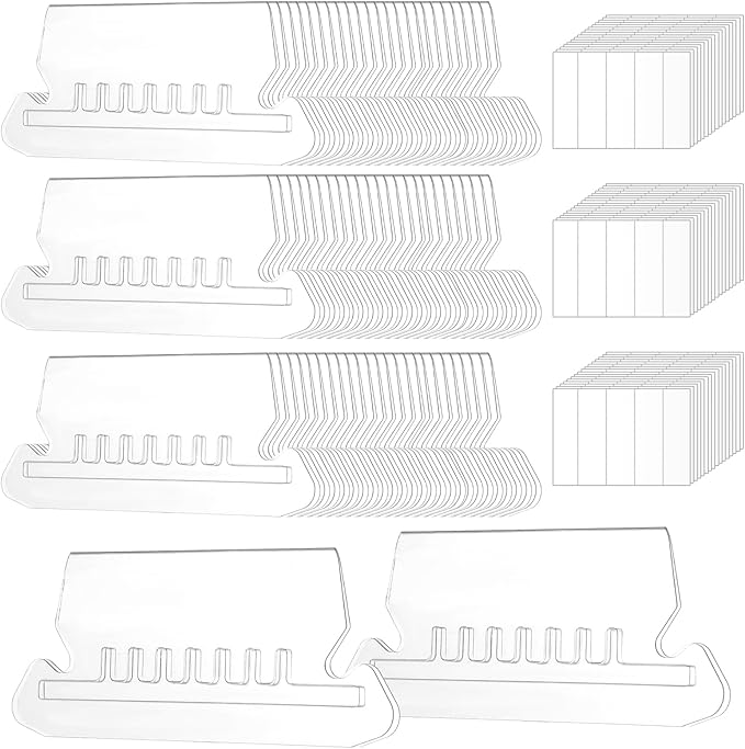 ZEYIYER Suspension File Tabs - 100 Sets, 5.2 Cm, Clear Plastic Tabs and ...