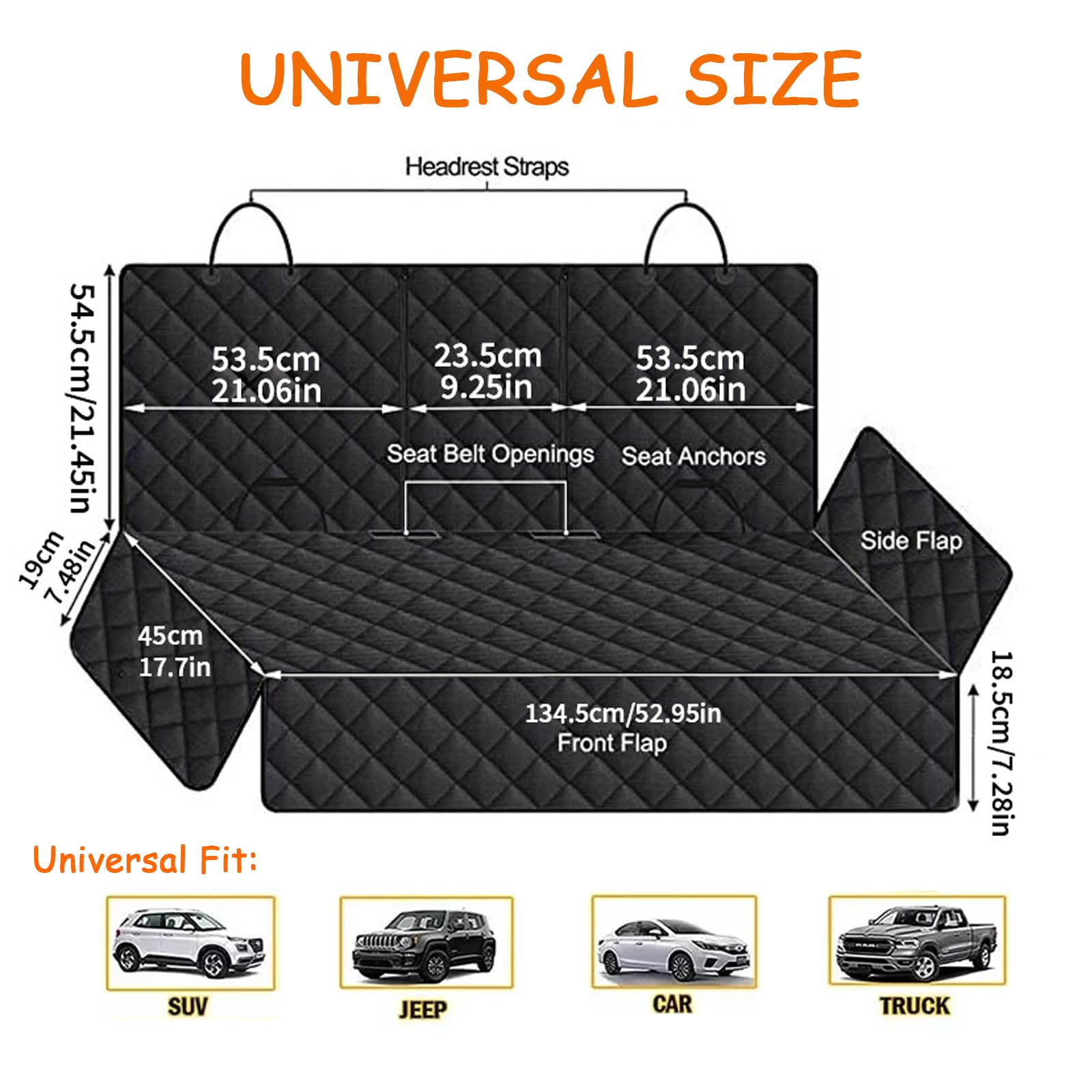 4-in-1 Coprisedile Auto per Cani, Coprisedile Auto per Cani, Telo Auto per Cani Telo Macchina per Cani Telo Cane Auto Sedili Posteriori, Telo Auto per Cani di Amaca, SUV, Tronco