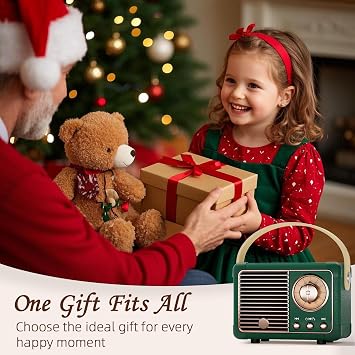 Retro Bluetooth Speaker Gifts for Men Vintage Portable Speaker Retro Decor