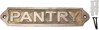 Sam Star Brass Metal Door Sign plaque Antique Finish Easy DIY Installation Best Home Decor for Gents, Ladies, Office, Laundry, Restroom, plaques (PANTRY)