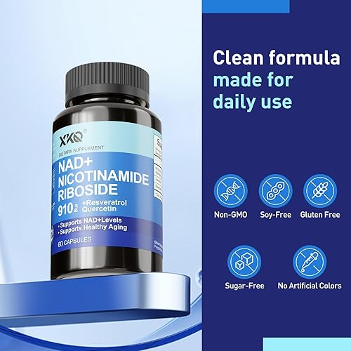 Miniatura 4 de XKQ Suplemento de ribósido de nicotinamida NAD+ - Apoya los niveles de NAD+ y el envejecimiento saludable