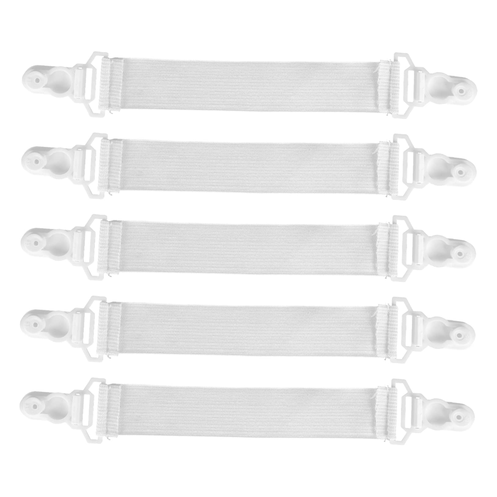 CHILDWEET 16pcs Adjustable Bed Sheet Clips Slip Fasteners for Fitted Tablecloths and Mattress Pads Elastic Straps Holder Grippers for Neat and Tidy Bedding