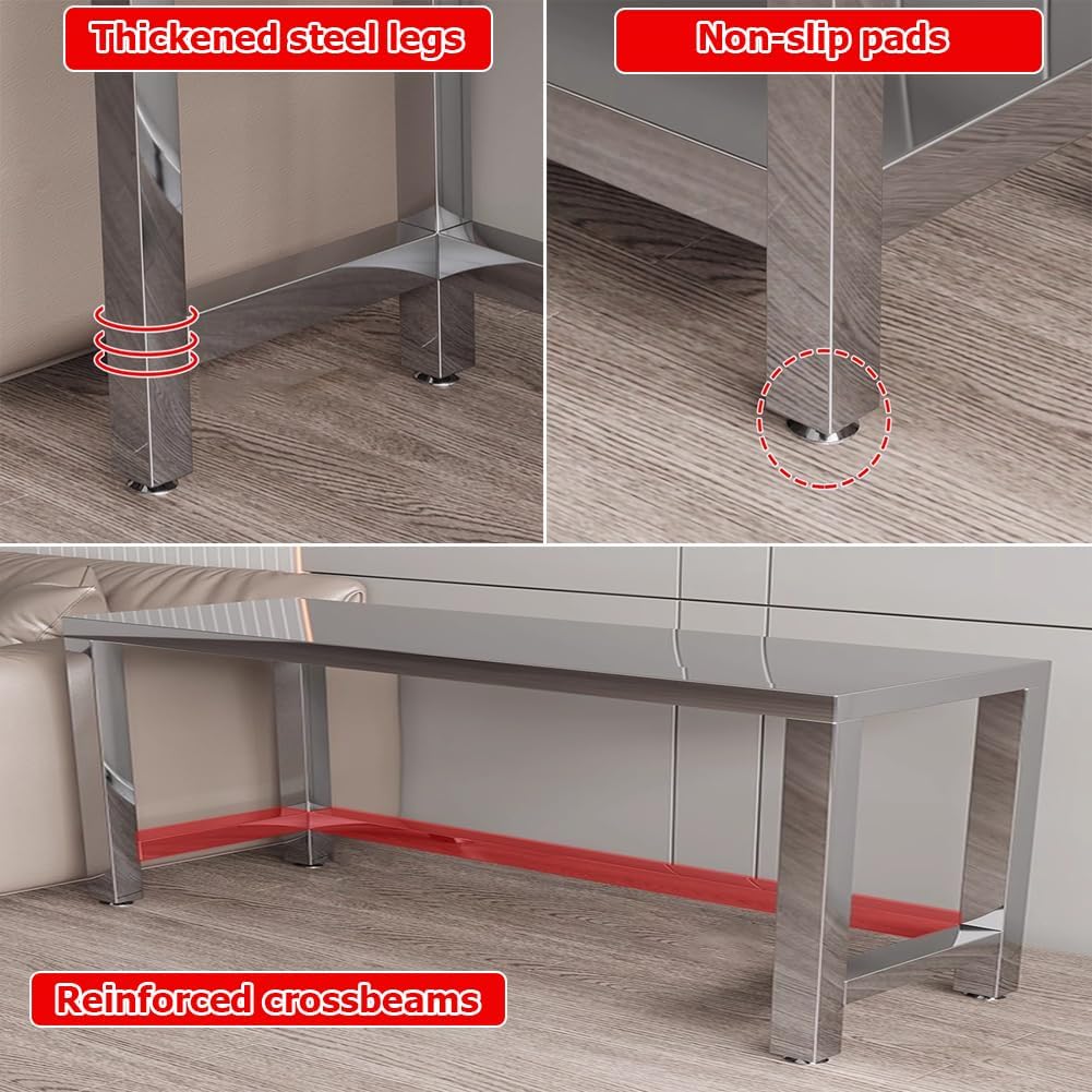 Heavy Duty Stainless Steel Aquarium Stand,Single/Double Layer Fish Tank Stand,Metal Reptile Tank Stand,Multifunctional Storage Shelves,1100LBS Capacity,40 * 30 * 70cm（b）