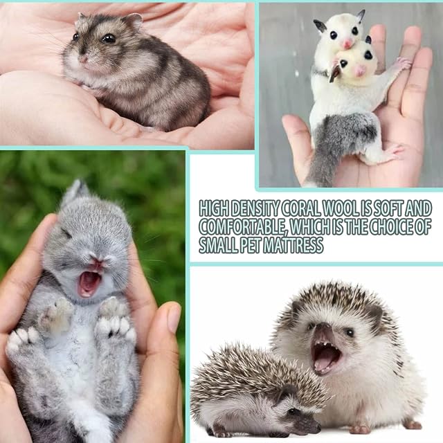Foto 2 de 6 de MZQSIY 10 piezas de cama de felpa de animales pequeños, manta de conejillo de indias de 11.8x11.8 pulgadas