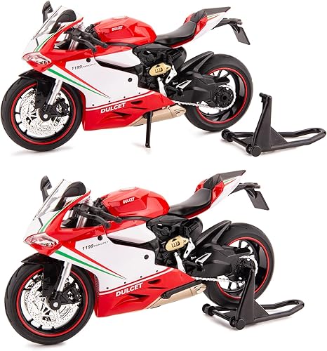 Miniatura 4 de BDTCTK 112 compatible con Ducati 1199 motocicleta coche de juguete, modelo de coche fundido a presión, colección y decoración regalo juguete para