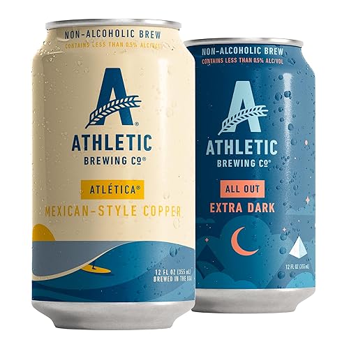 Miniatura 26 de Athletic Brewing Company Craft - Cerveza sin alcohol, paquete de 6 unidades de All Out, Upside Dawn, Run Wild IPA y Cerveza Atletica, baja