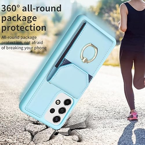 Miniatura 5 de Asuwish Funda de teléfono para Samsung Galaxy A52A52S 5G Funda tipo cartera con soporte de anillo para tarjeta de crédito, ranura para tarjeta de