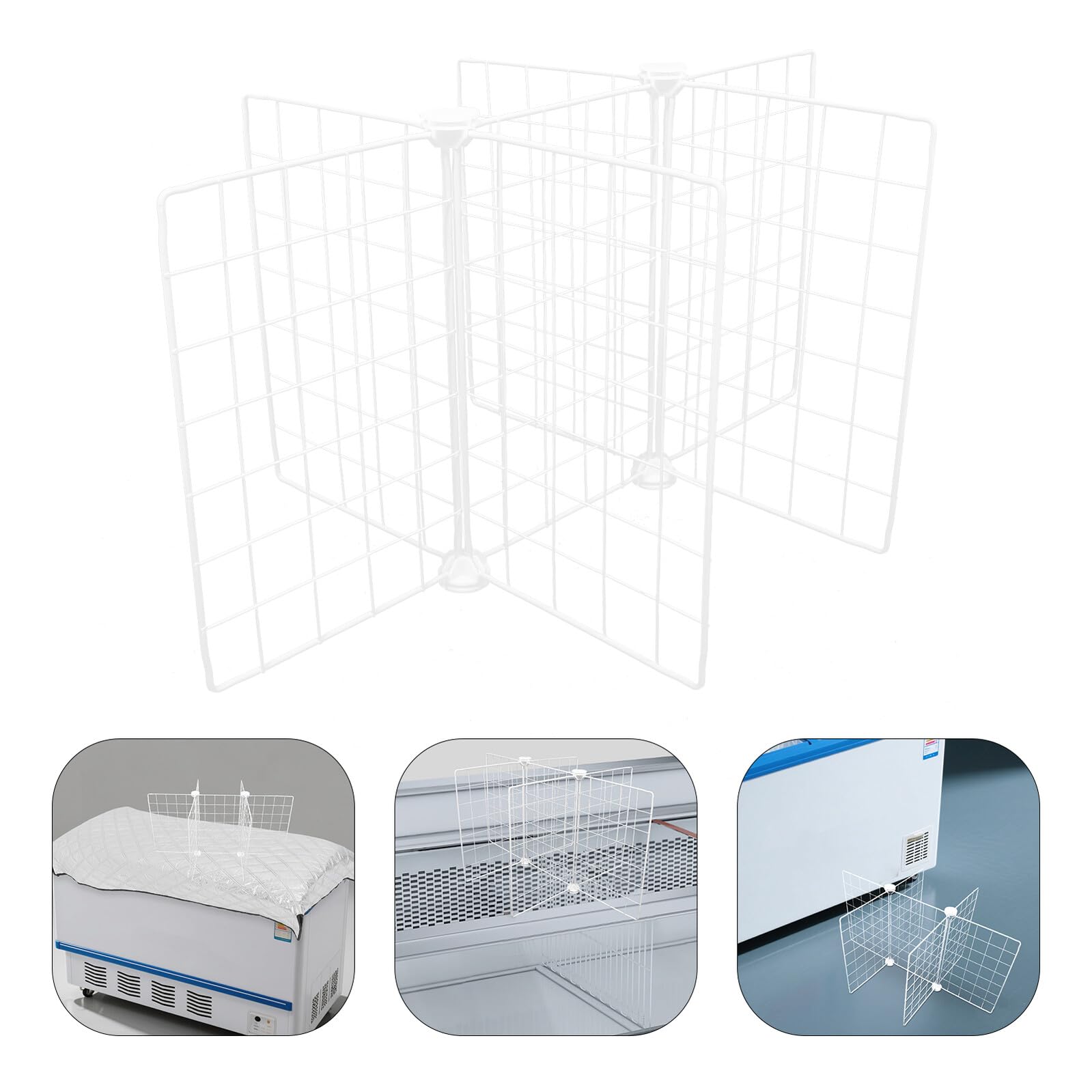Separador Metálico para Congelador 6 Rejillas Estante Divisor de Hierro Resistente 61X41X32 CM Organizador de Alimentos para Cocina y Refrigerador Divisor de Estantes para