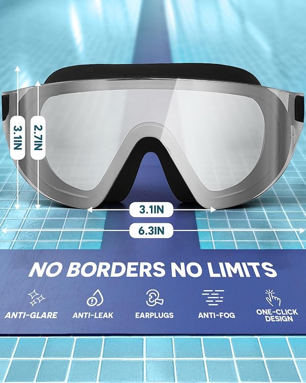 Zoomsnail Swim Goggles 2 Pack, Rimless Wide View Swimming Goggles for Adult, Anti-Fog Anti-UV No Leaking Pool Goggles for Men Women Youth by Zoomsnail - Image 4