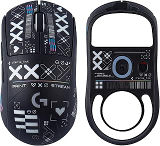 Hyekit Mouse Stickers for Logitech G PRO X Superlight - Custom Mouse Skin - Mouse Appearance Change - Easy to Use Self-Adhesive Design - Pre-Cut - Professional Mice Upgrade Kit(Black)