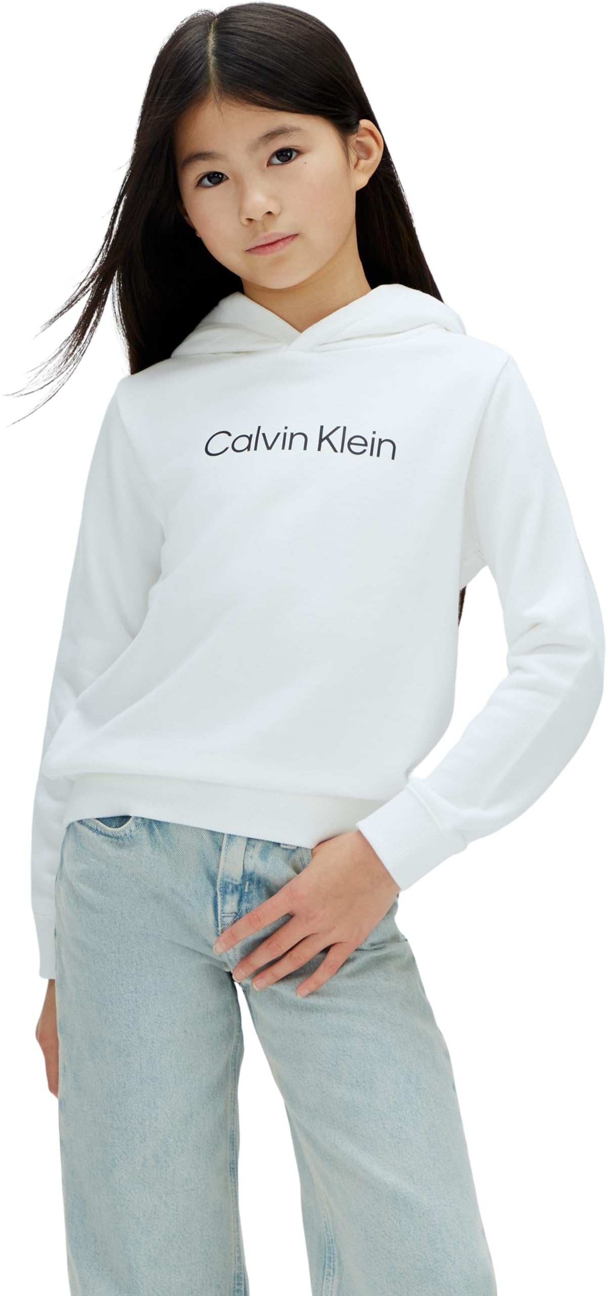 Calvin Klein Inst. Logo Reg. Terry Hoodie Lv1cksjb38 Felpa con Cappuccio Unisex - Bambini e Ragazzi