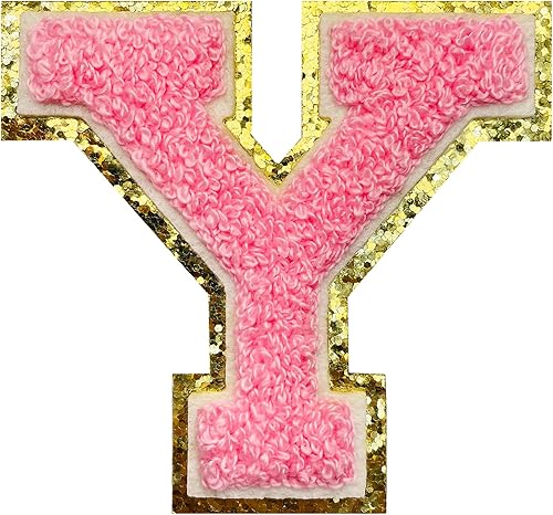 Miniatura 172 de Jongdari Letras termo-adhesivas para ropa, parche de letras de felpilla con brillantina del alfabeto, apliques para coser con adhesivo planchado, 8