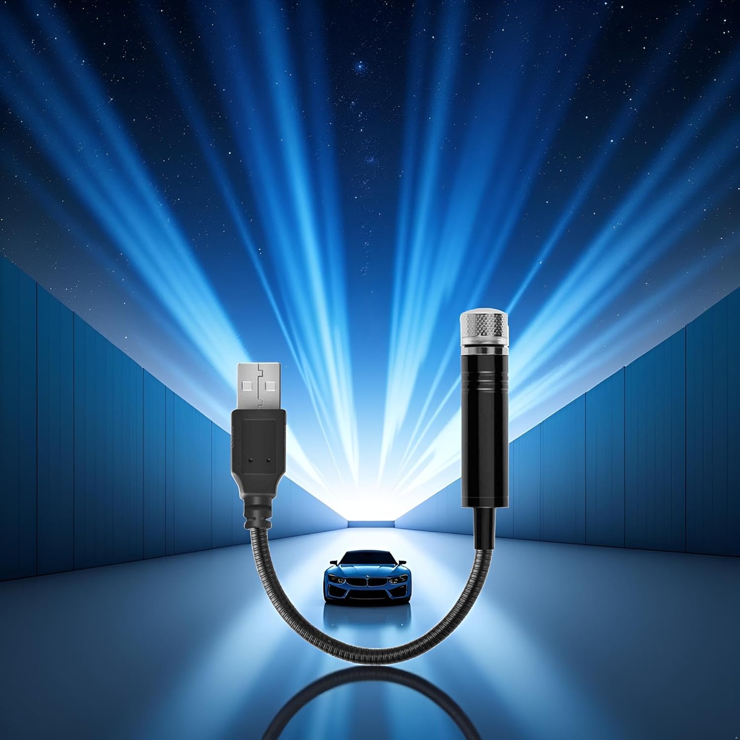 1Pc USB Star Projector Night Light,Adjustable Romantic Starry Sky Projector Car Light,Portable Atmosphere Decorative Auto Roof Light for Various Occasions,Wall Lights,Tools and Home Improvement