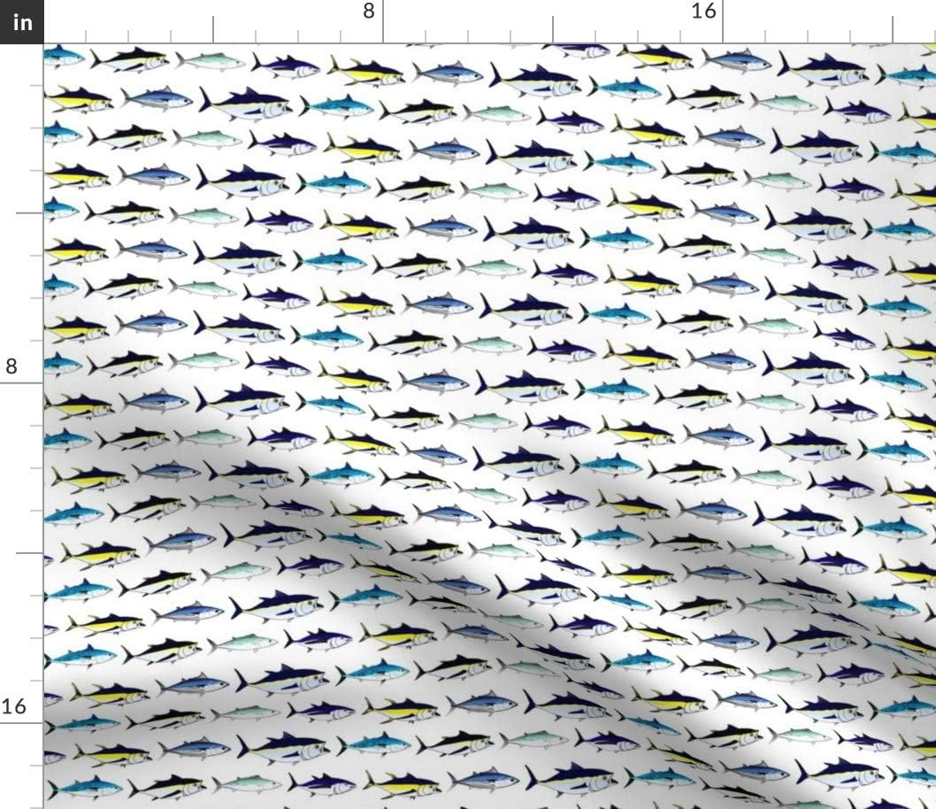 Spoonflower Fabric - Fish Ocean Printed on Petal Signature Cotton Fabric by The Yard - Sewing Quilting Apparel Crafts Decor