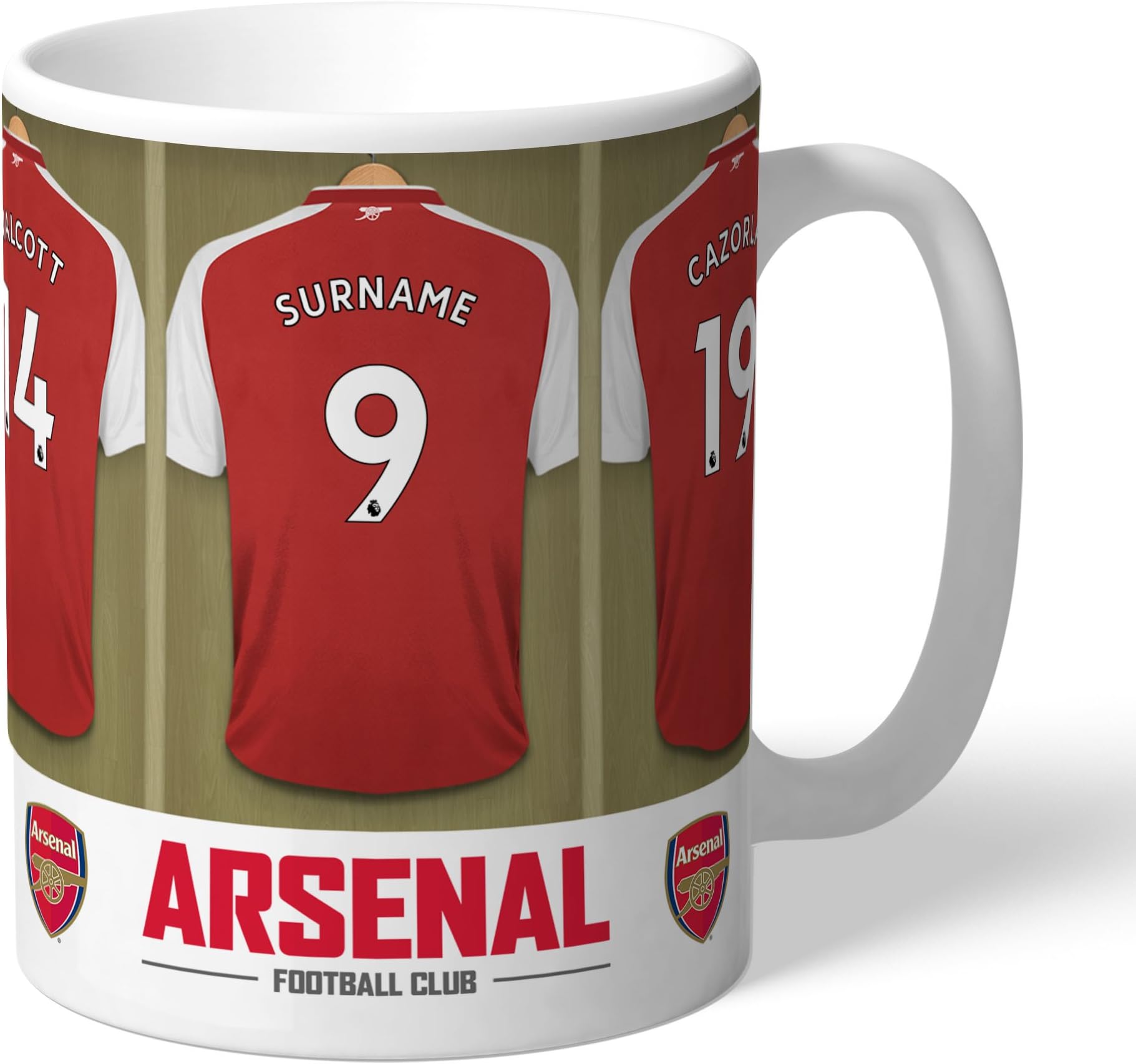 Personalised Football Mug - Arsenal Football Club Dressing Room Personalised Mug