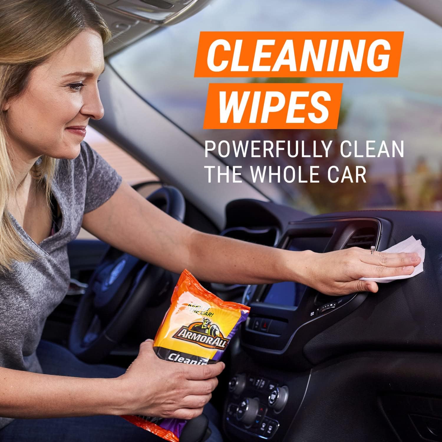Interior Car Wipes Variety Pack by Armor All, Car Cleaning Wipes, Glass Wipes and Protectant Wipes, 60 Wipes Each, 3 Pack