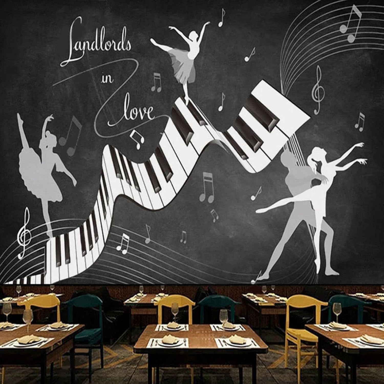 Papier peint mural salon motif ballerine 3D pour une chambre poétique