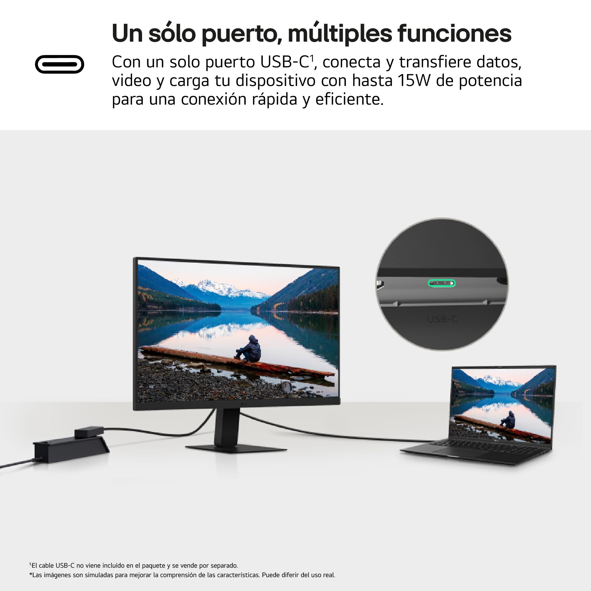 LG 24U631A-B - Schermo PC desktop da 24" - Pannello IPS risoluzione QHD (2560x1440), 5ms 100Hz, HDR 10, sRGB 99% (CIE1931), inclinabile, HDMI 2.0, USB-C (15W)