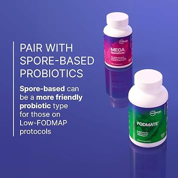 Microbiome Labs FODMATE – Digestive Enzymes for Low FODMAP Protocols & Gut Health, High Strength Enzyme Complex for Bloating, Digestion Support with Lactase & Alpha-Galactosidase (120 Vegan Capsules)