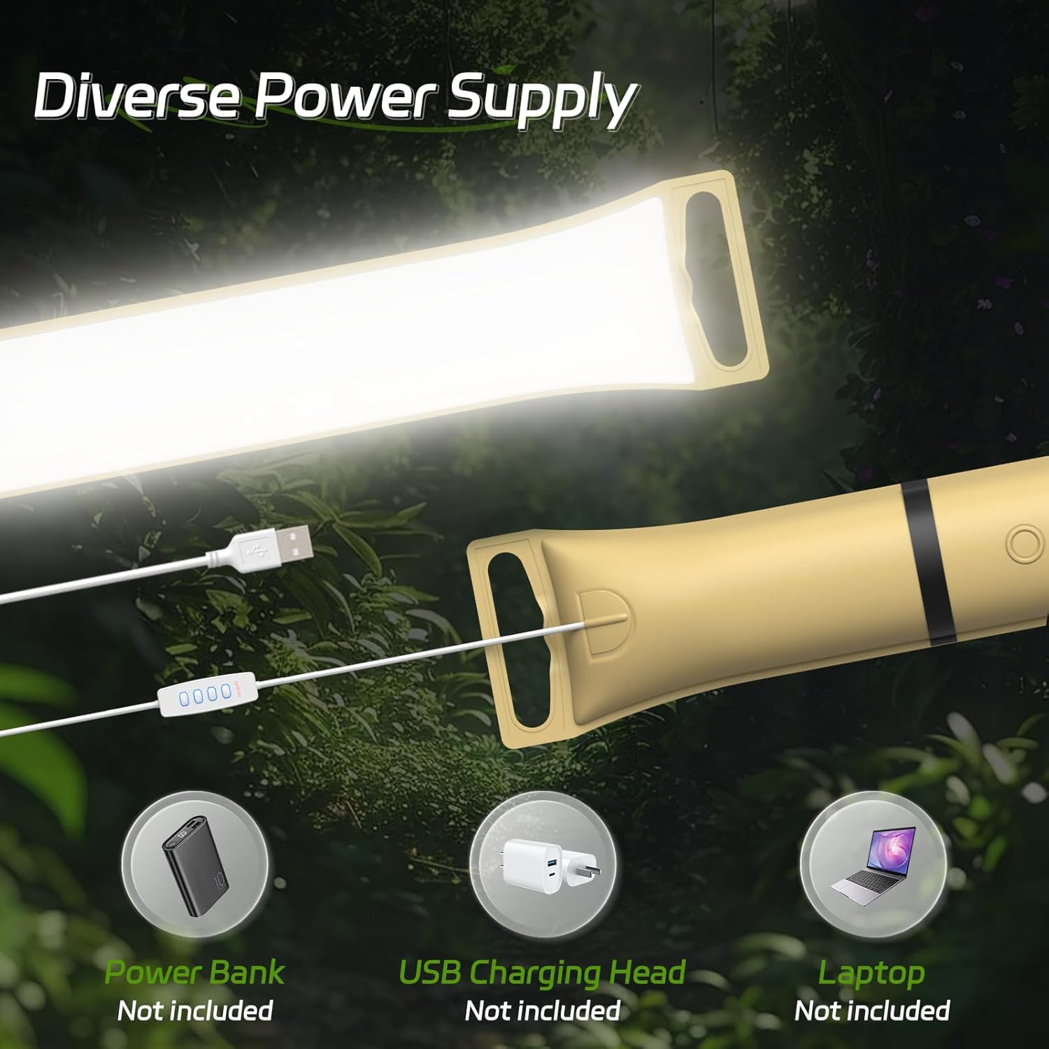 SELORSS Portable Inflatable Folding Outdoor Camping Light, IP66 Waterproof Standard with USB Plug for Camping, Hiking, Traveling and Other Outdoor environments.