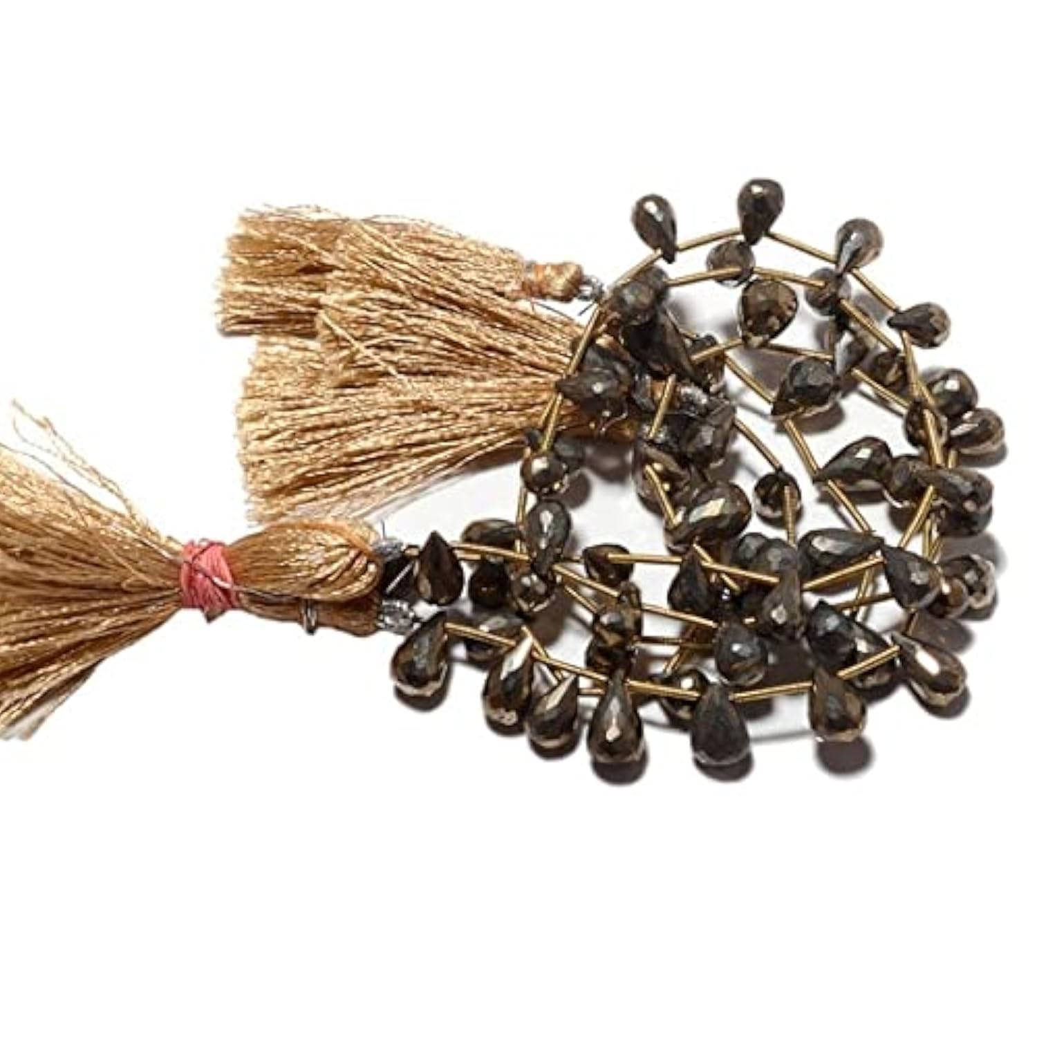 Pyrite naturelle en goutte facettée LKBEADS 7x10mm pour création bijoux