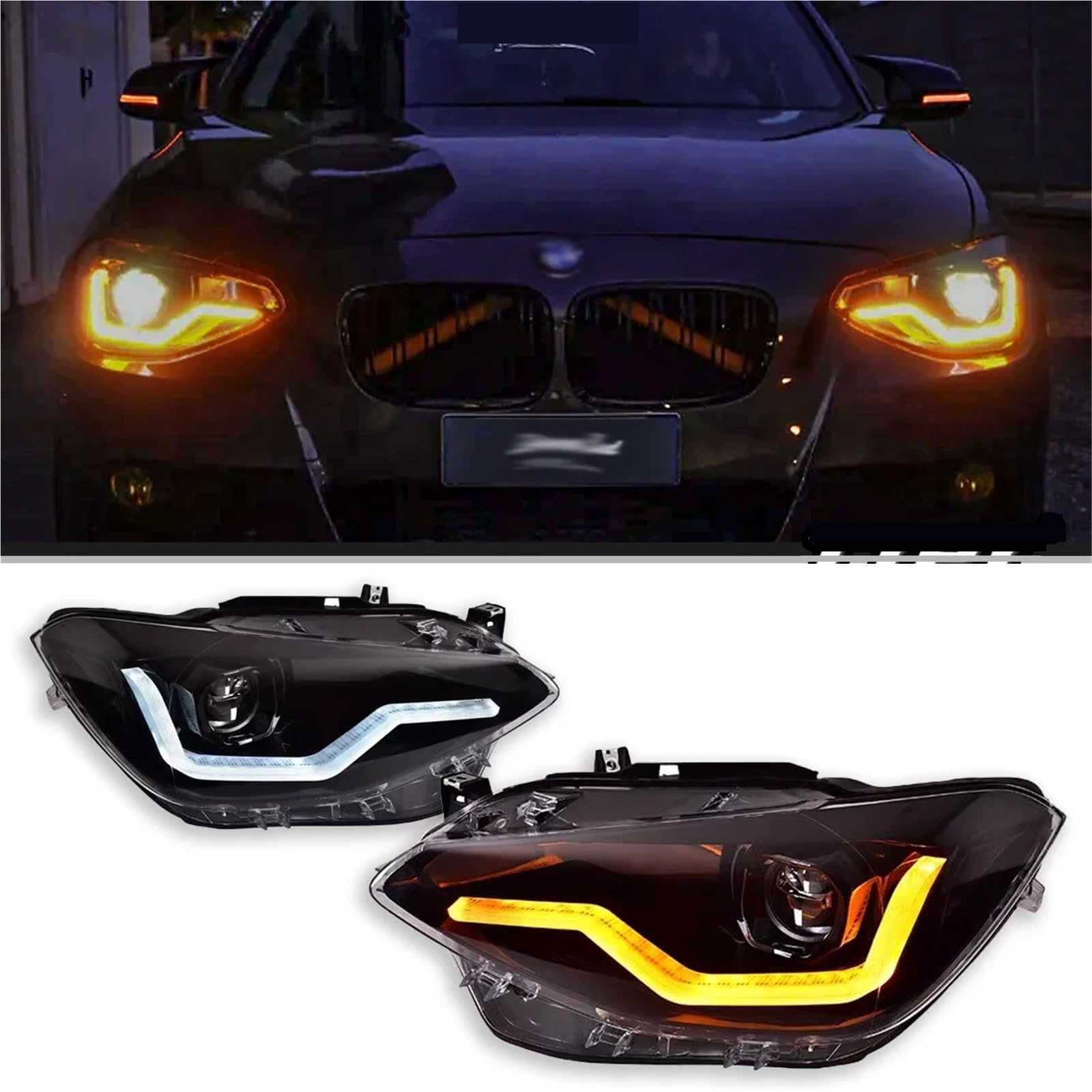 Car Headlights For BMW 1 Series F20 Headlight 2012-2015 LED Lamps DRL Dynamic Turn Signals Accessories — view 5