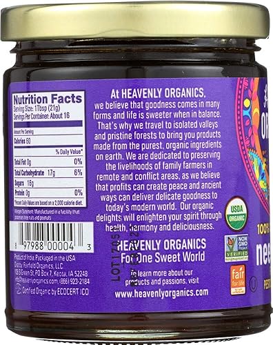 Miniatura 2 de Heavenly Organics Miel de neem cruda 100% orgánica (12 onzas) ligeramente filtrada para preservar vitaminas, minerales y enzimas hecha de colmenas