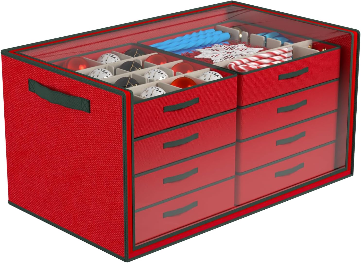 Dicasser Christmas Ornament Storage with 8 Tray DividersAdjustable for