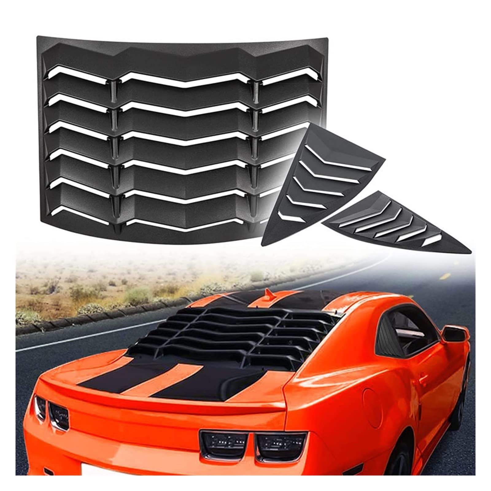 CUMART Seitenfenster Sonnenschutz Für Chevrolet Camaro 2010-2015 - Lambo Style Mattschwarz